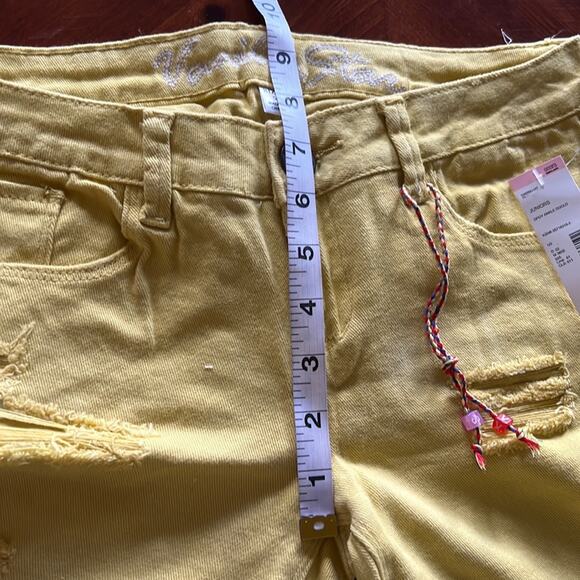 Vanilla Star Juniors Size 5 Gold Yellow White Ombré Distressed Skinny Jeans NWT - Picture 7 of 12